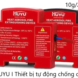 QRR0.01G HUYU là thiết bị chữa cháy khí dung (Hot Aerosol) thu nhỏ, chuyên dụng để bảo vệ các không gian kín nhỏ như tủ điện, tủ điều khiển, và thiết bị điện tử. Thiết bị hoạt động tự động khi phát hiện nhiệt độ cao, dập tắt đám cháy nhanh chóng mà không cần nguồn điện ngoài hay bình chứa áp lực.