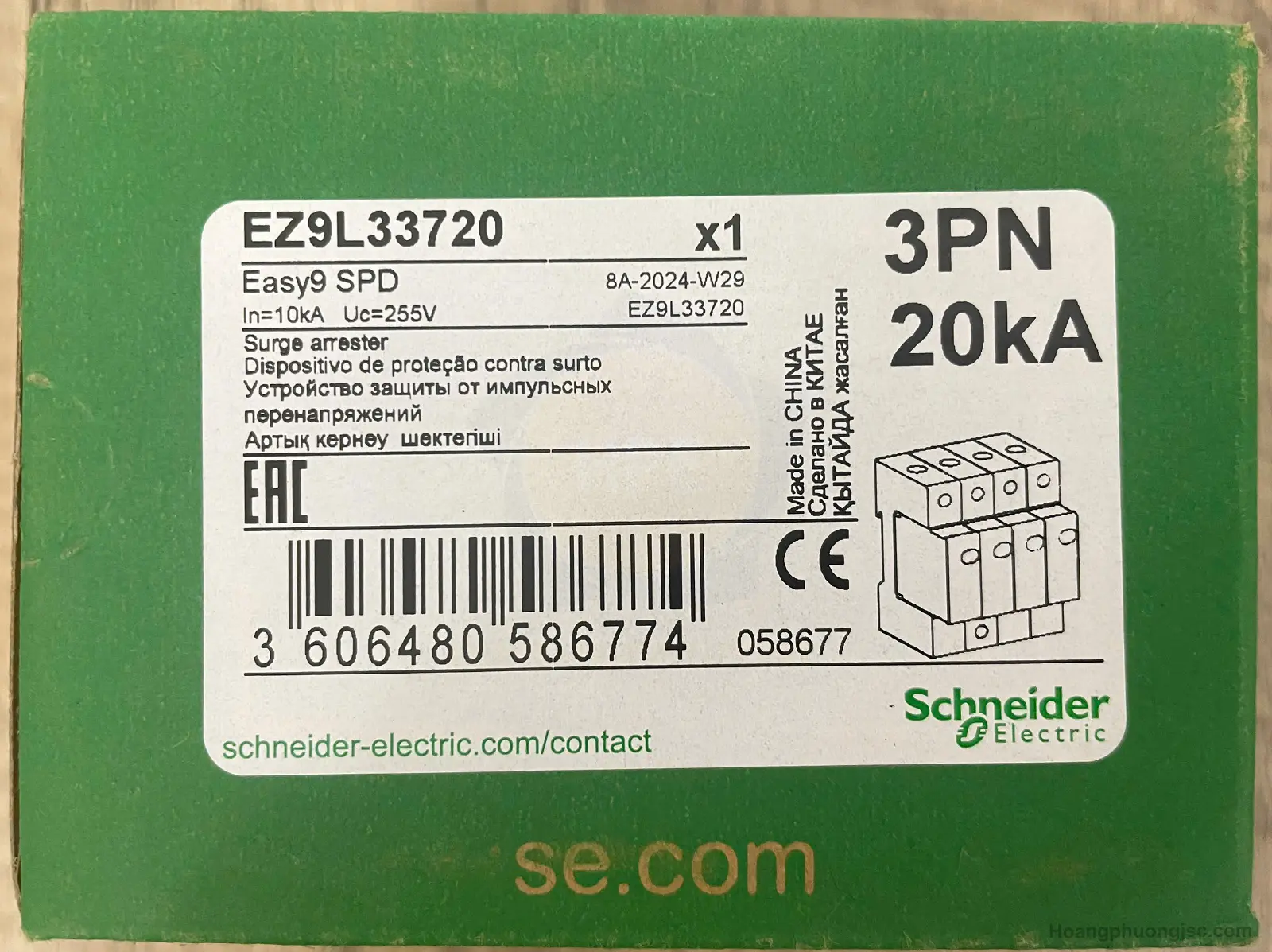 EZ9L33720 | Chống sét lan truyền 3P+N 20kA Schneider