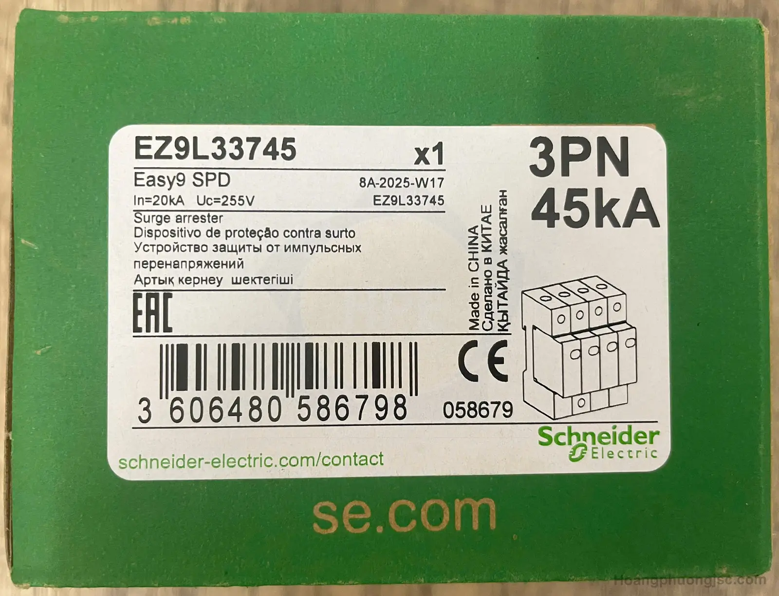 EZ9L33745 | Chống sét lan truyền 3P+N 45kA Schneider