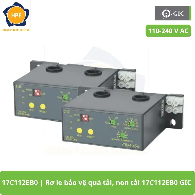 17C112EB0 Rơ le bảo vệ quá tải, non tải 17C112EB0 GIC