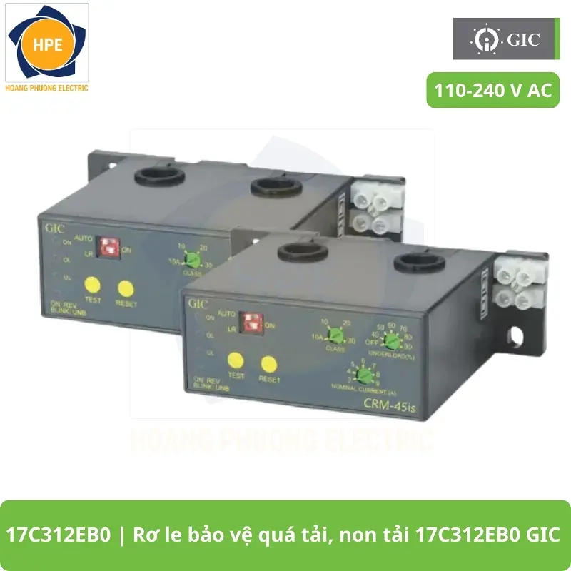 17C312EB0 Rơ le bảo vệ quá tải, non tải 17C312EB0 GIC
