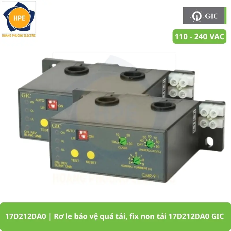 17D212DA0 Rơ le bảo vệ quá tải, fix non tải 17D212DA0 GIC