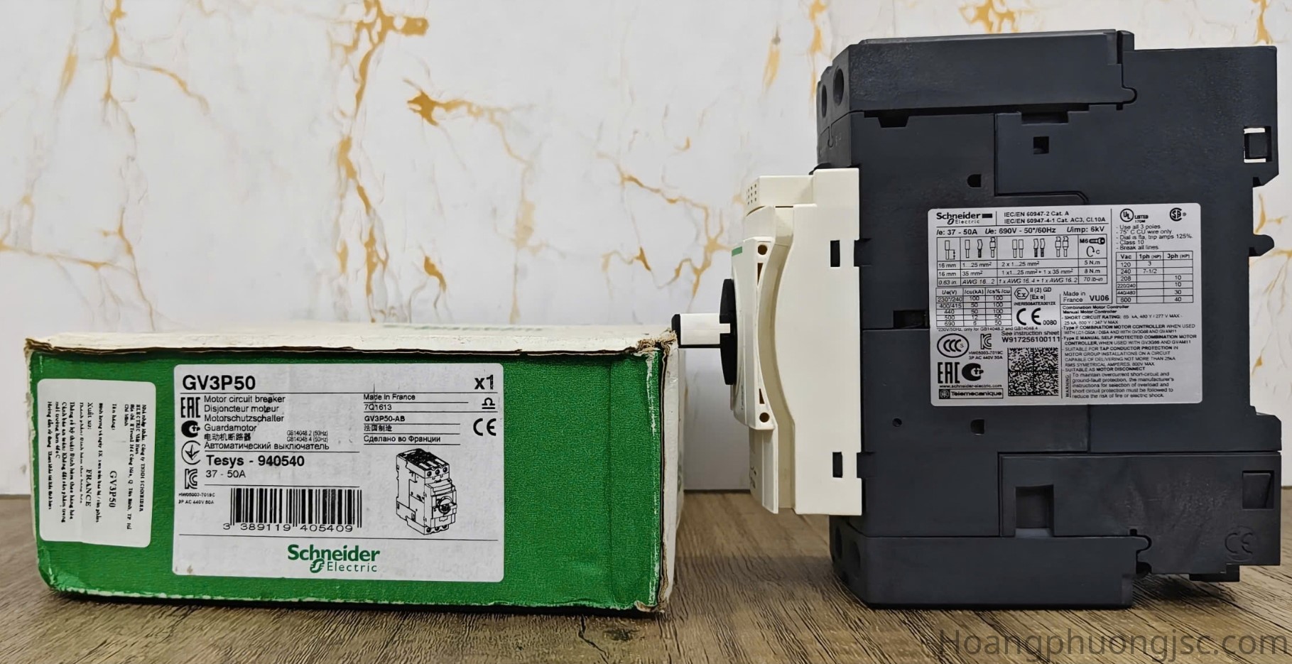 Ảnh thực tế sản phẩm CB bảo vệ động cơ Schneider GV3P50