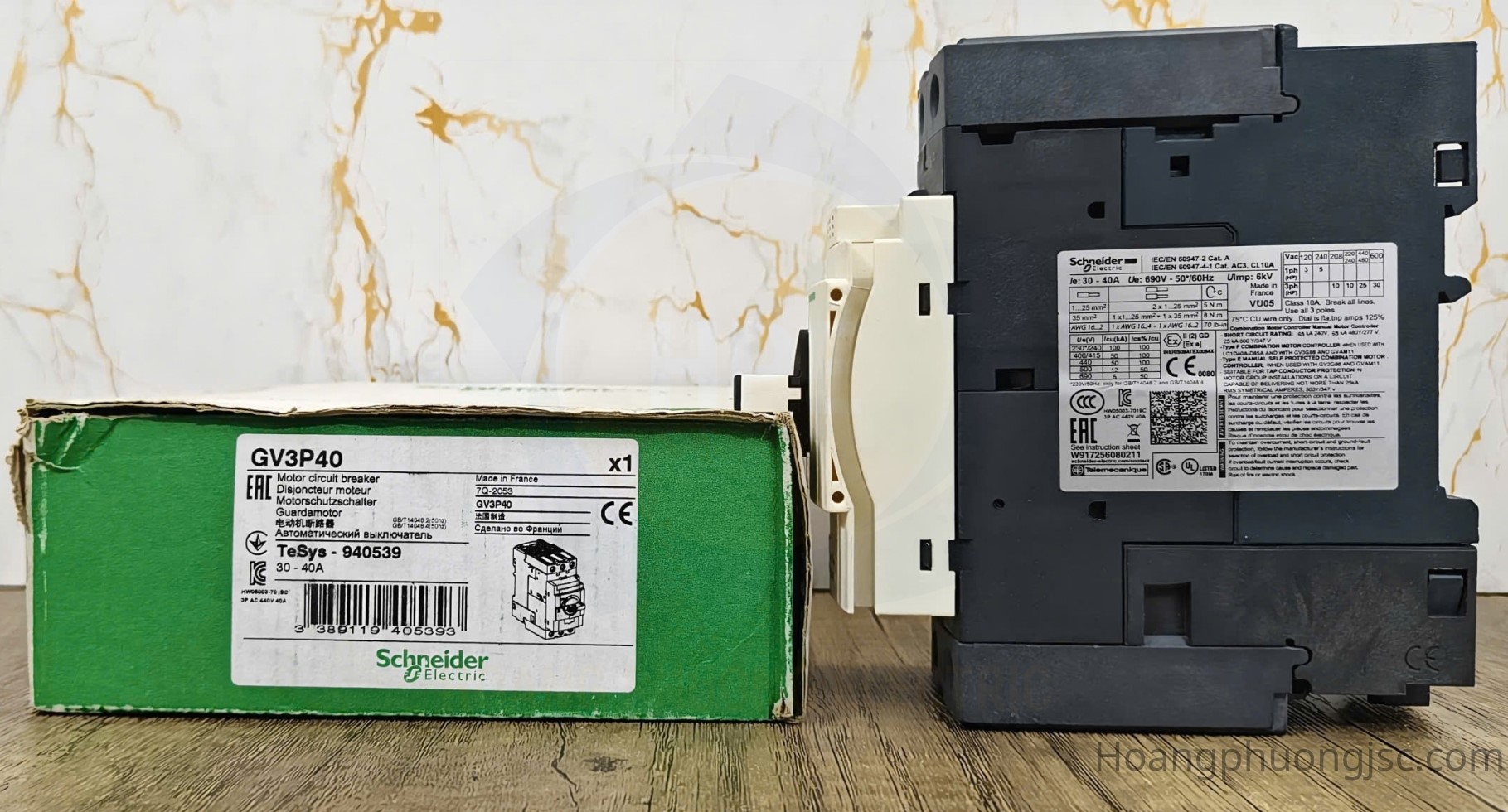 Ảnh thực tế sản phẩm CB bảo vệ động cơ Schneider GV3P40 