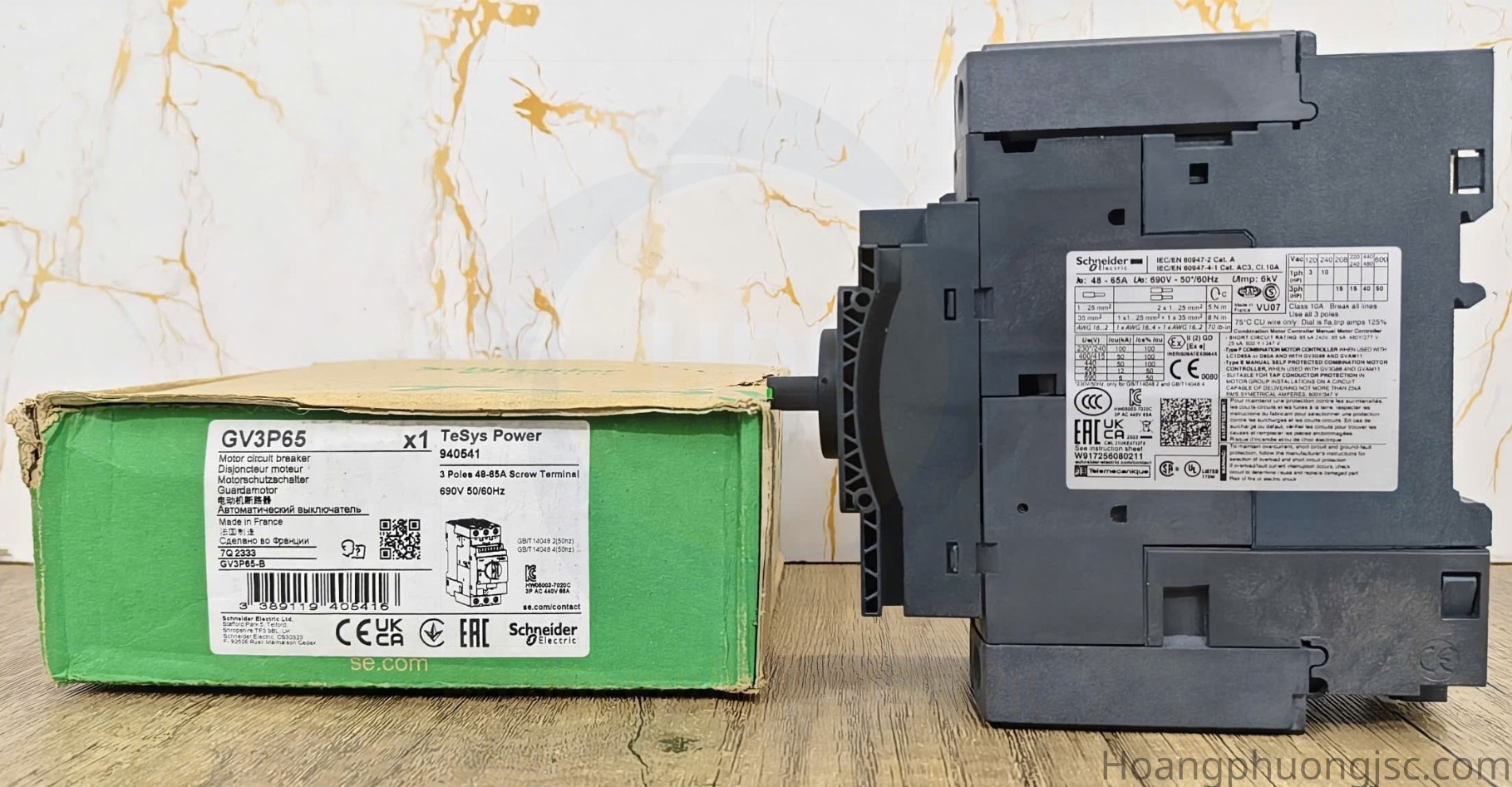 Ảnh thực tế sản phẩm CB bảo vệ động cơ Schneider GV3P65 