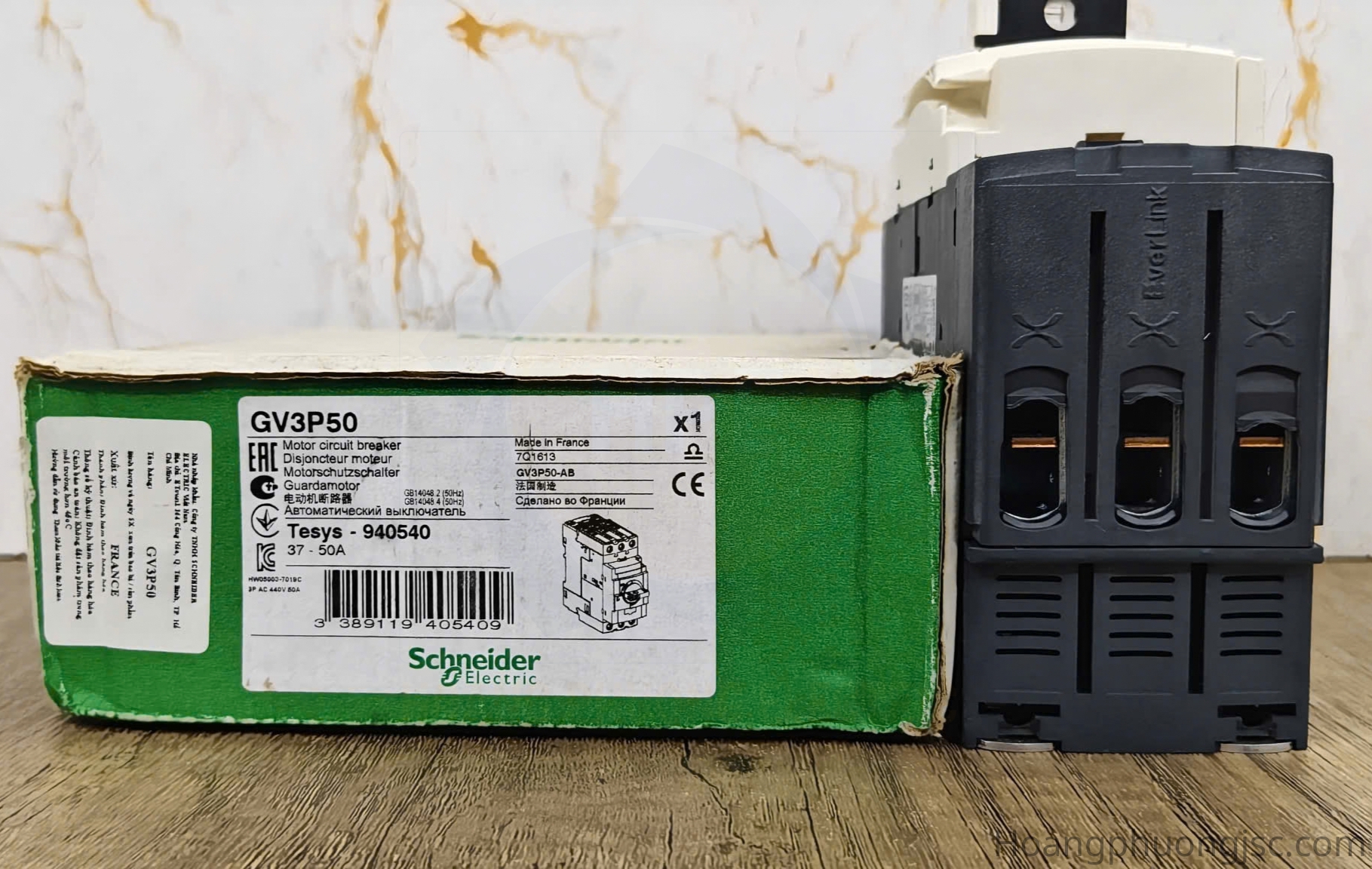 Ảnh thực tế sản phẩm CB bảo vệ động cơ Schneider GV3P50