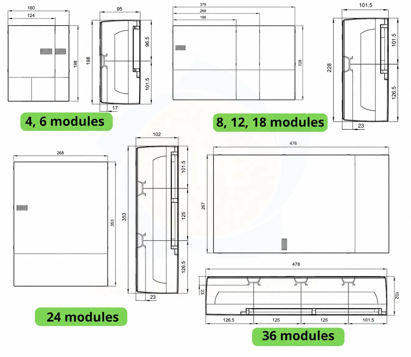 MIP12104 | Tủ điện lắp nổi 4 modules Schneider
