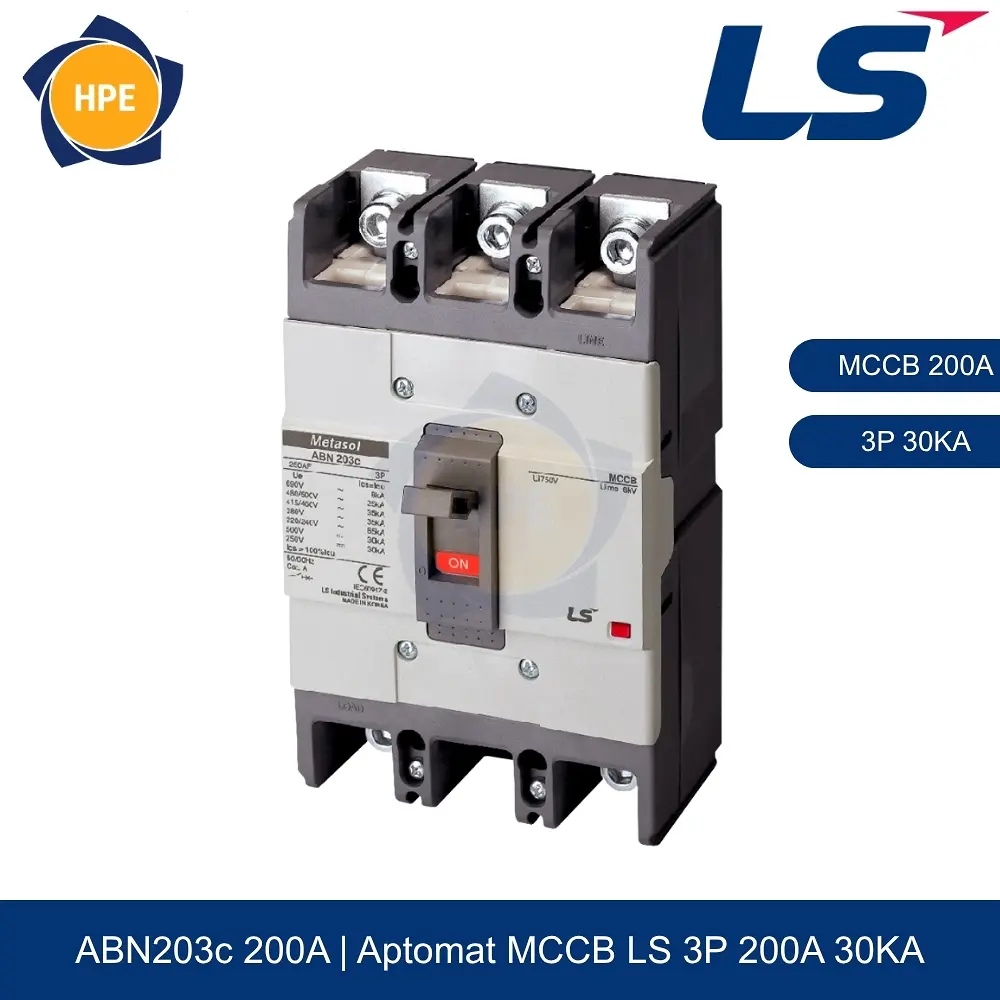 Aptomat MCCB ABN203c 3P 200A 30kA