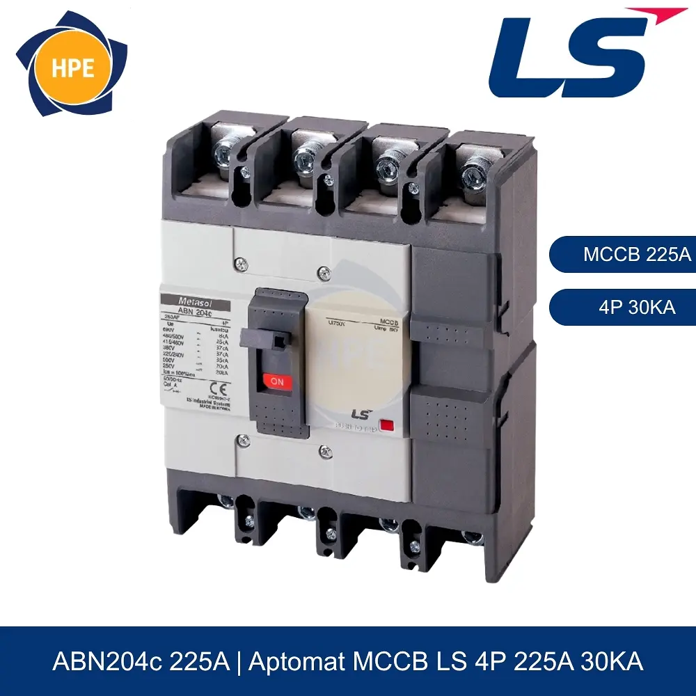 Aptomat MCCB ABN204c 4P 225A 30kA