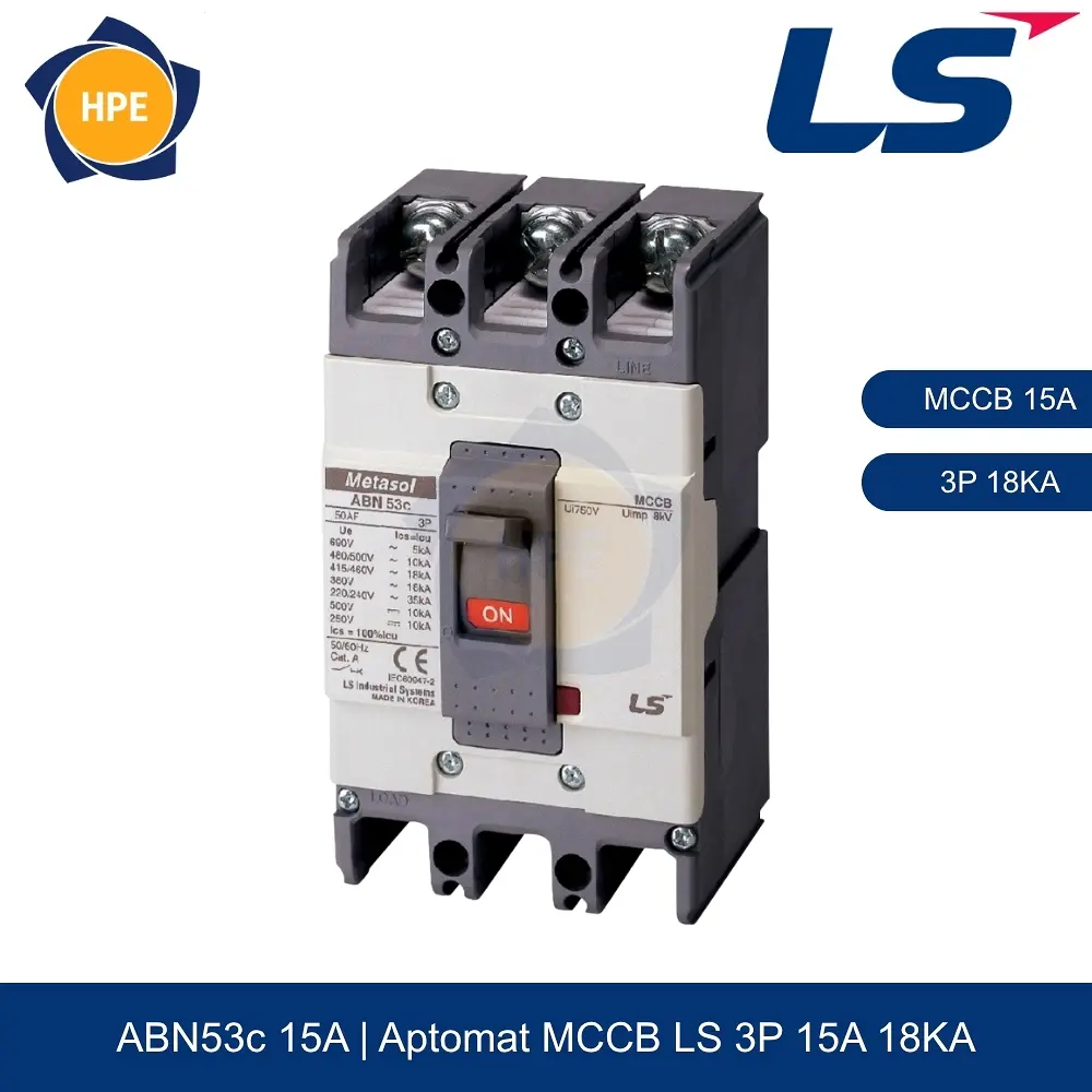 Aptomat MCCB ABN53c 3P 15A 18kA