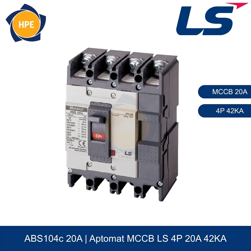 Aptomat MCCB ABS104c 4P 20A 42kA