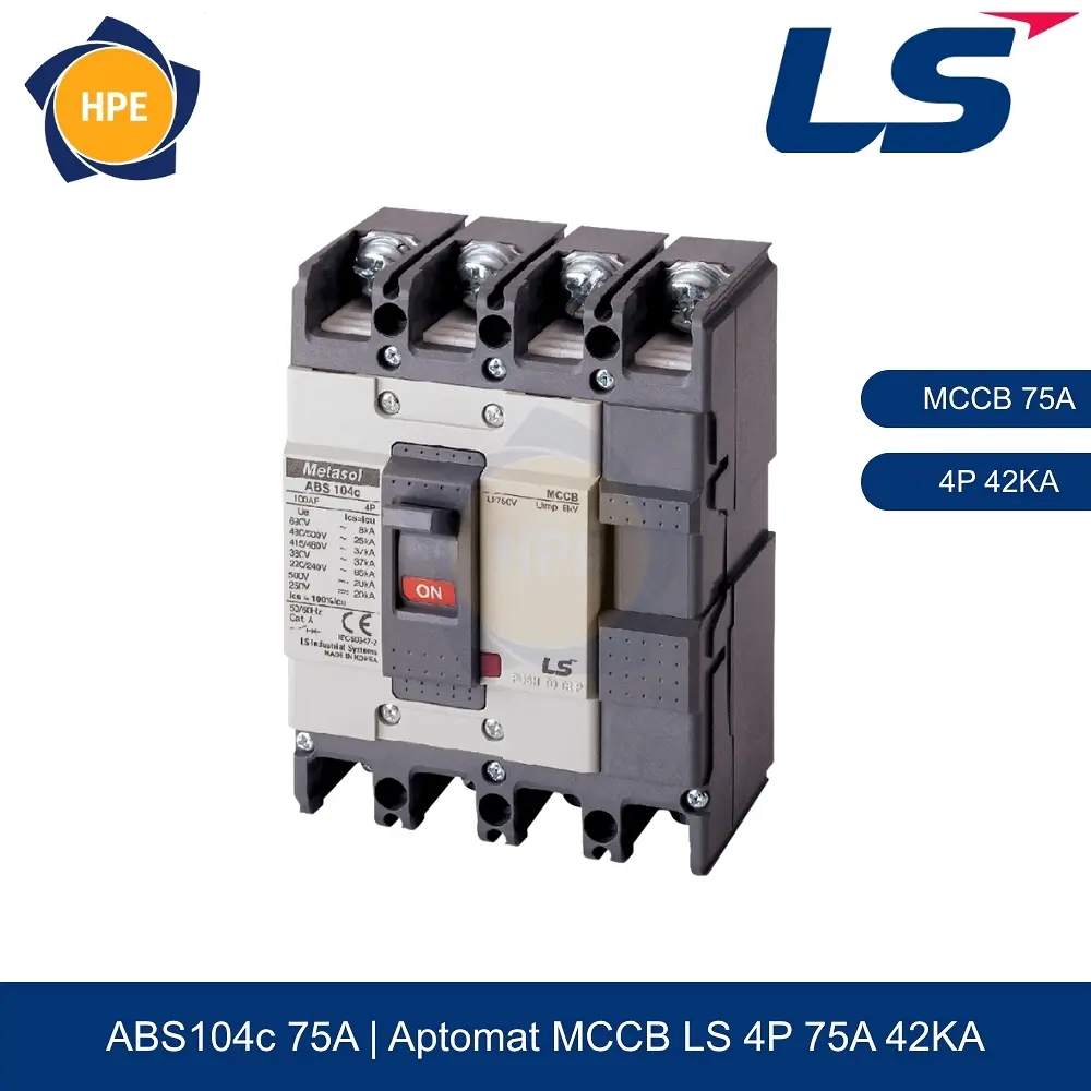 Aptomat MCCB ABS104c 4P 75A 42kA