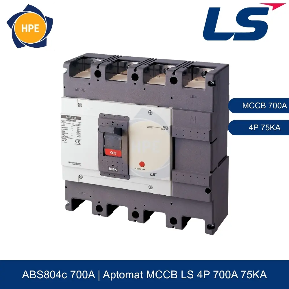 Aptomat MCCB ABS804c 4P 700A 75kA