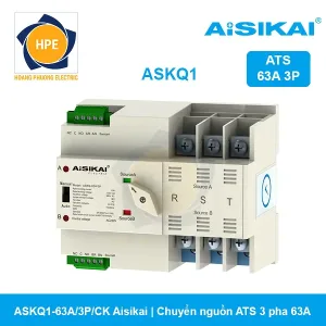 ASKQ1-63A/3P/CK Aisiaki - Bộ chuyển nguồn tự động ATS 3P 63A