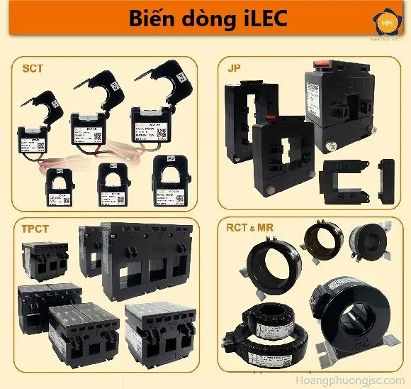 Biến dòng iLEC chính hãng gồm biến dòng kẹp JP, biến dòng kẹp mini SCT, biến dòng 3 pha TPCT và nhiều dòng CT đo lường khác. Tìm hiểu cấu tạo, nguyên lý, ứng dụng và cách lựa chọn phù hợp.
