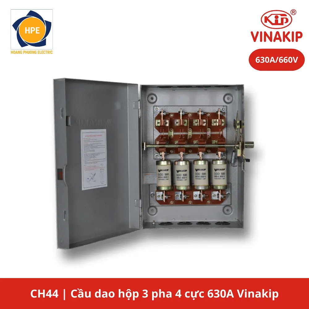 Cầu dao hộp 3 pha 4 cực 630A Vinakip