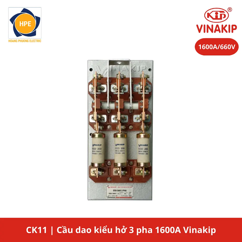 Cầu dao kiểu hở 3 pha 3 cực 1600A Vinakip