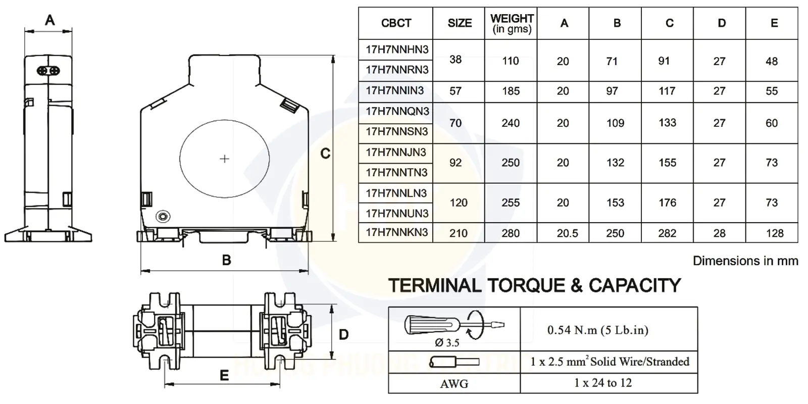 17H7NNKN3 GIC | Biến dòng CBCT 215mm, 30 mA-30A GIC