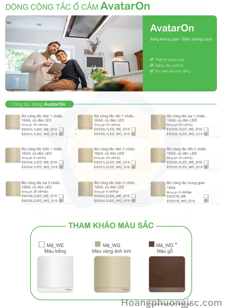 Công tắc ổ cắm AvatarOn Schneider