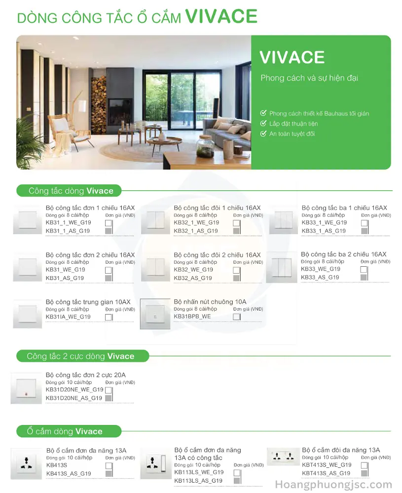 Công tắc ổ cắm Vivace Schneider
