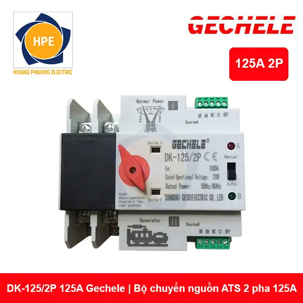 DK-125-2P 125A Gechele - Bộ chuyển nguồn ATS 2P 125A