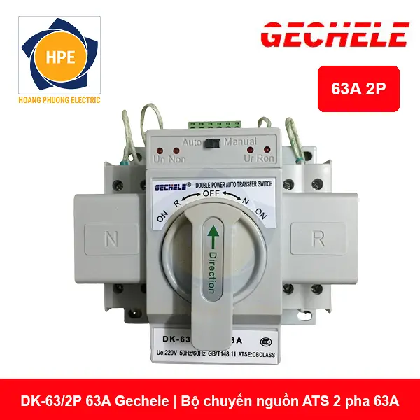 DK-63/2P 63A Gechele - Bộ chuyển nguồn ATS 2P 63A