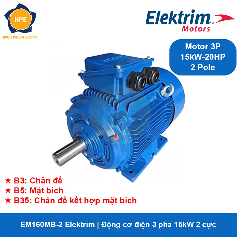EM160MB-2 Elektrim - Động cơ điện 3 pha 2 cực