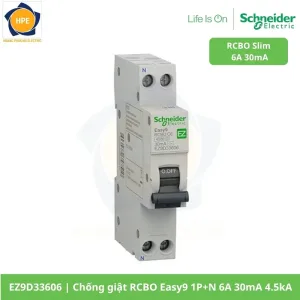 EZ9D33606 Chống giật RCBO Easy9 1P+N 6A 30mA 4.5kA