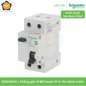 EZ9D34610 Chống giật RCBO Easy9 1P-N 10A 30mA 4.5kA