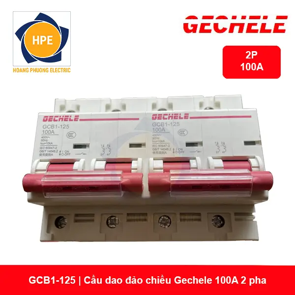 GCB1-125 - Cầu dao đảo chiều Gechele 2 pha 100A