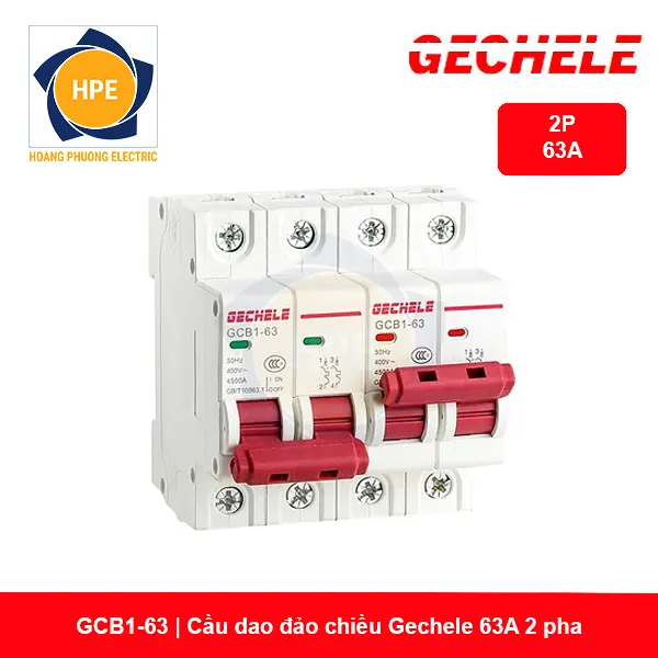 GCB1-63- Cầu dao đảo chiều Gechele 2 pha 63A