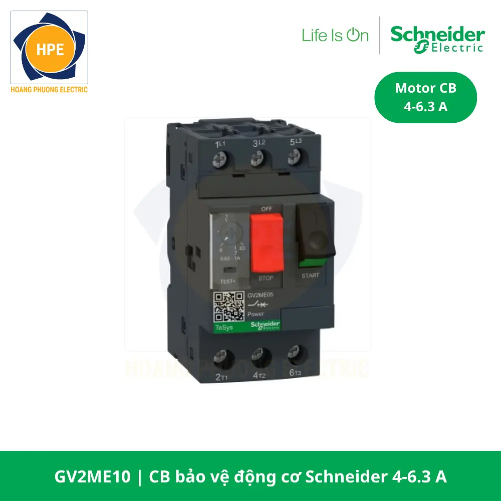 CB bảo vệ động cơ 6.3A Schneider