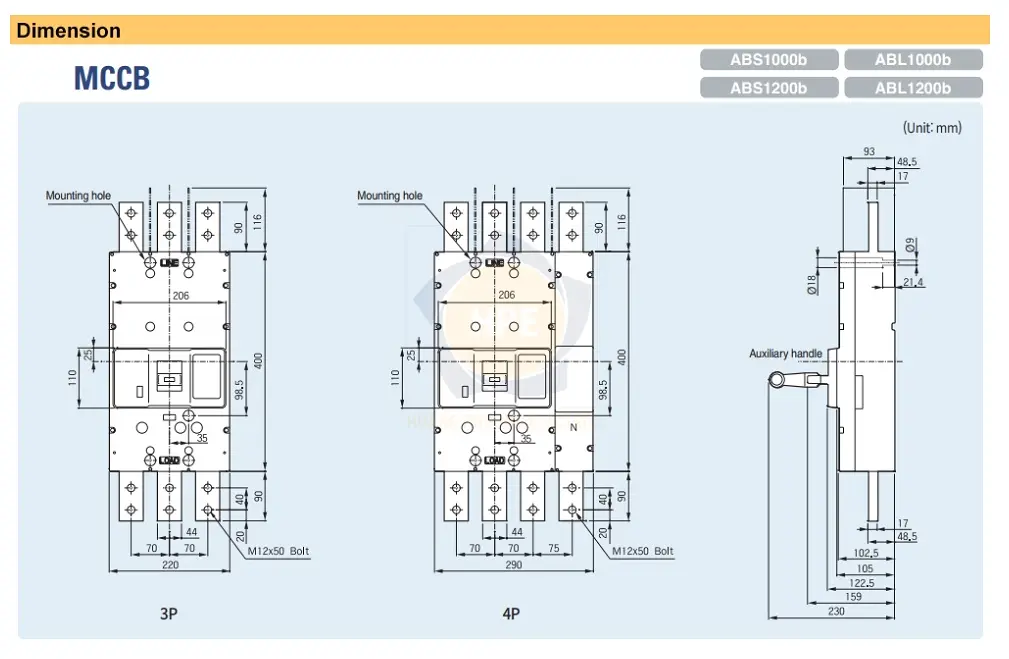 Kích thước ABS1003b