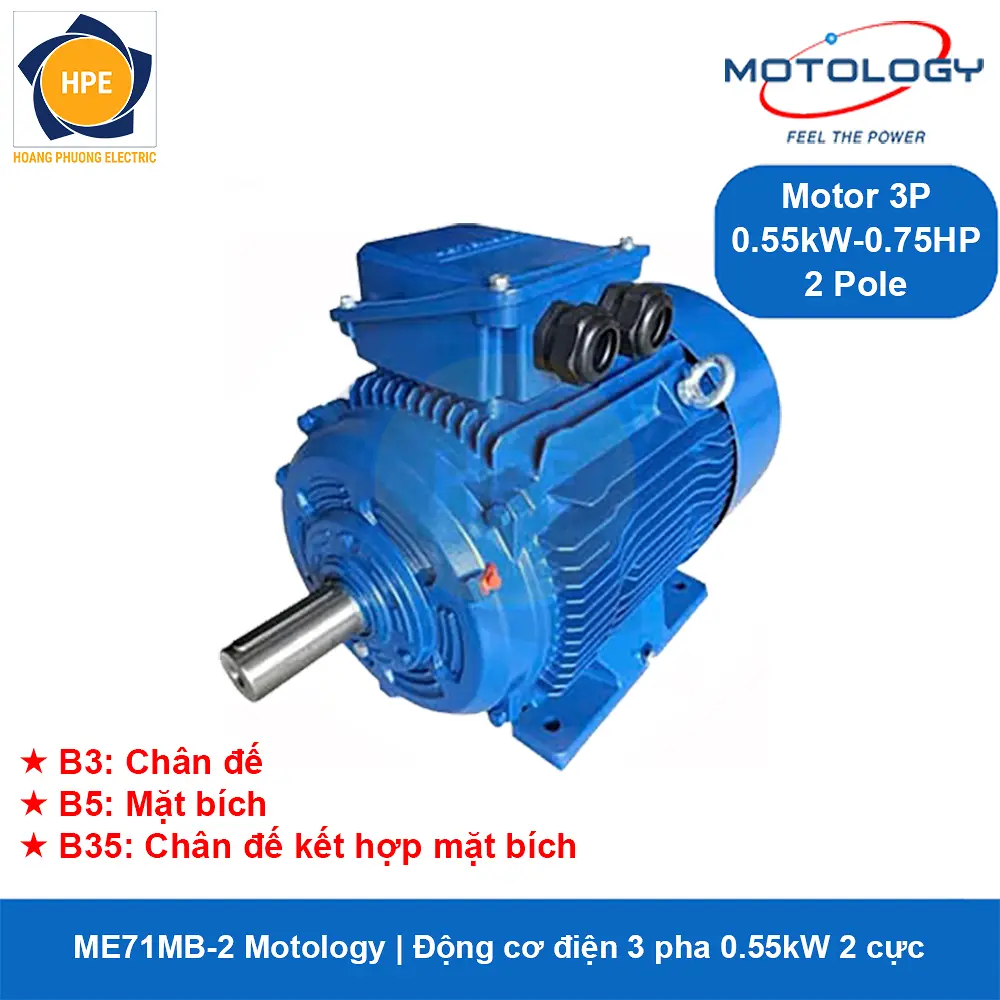ME71MB-2 Motology - Động cơ điện 0.55 kW 0.75HP 2 cực