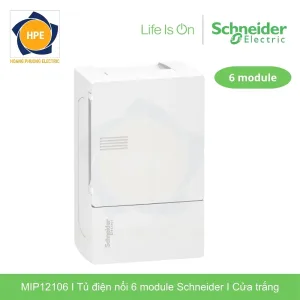 Tủ điện nổi 6 module Schneider MIP12106 cửa trắng Mini Pragma