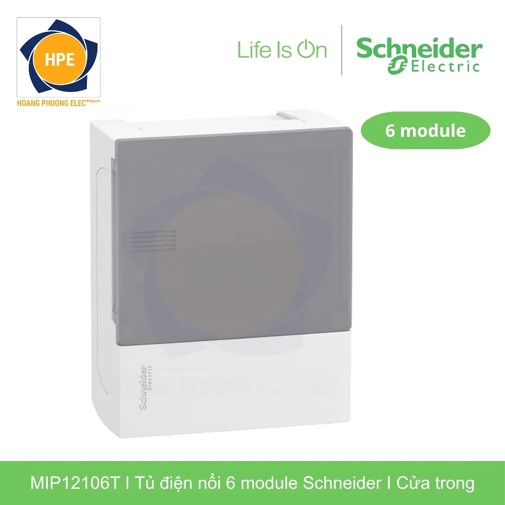 Tủ điện nổi Schneider MIP12106T 6 module cửa mờ chính hãng