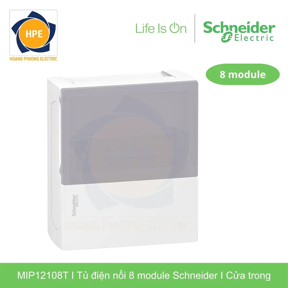 Tủ điện nổi Schneider MIP12108T 8 module cửa mờ chính hãng