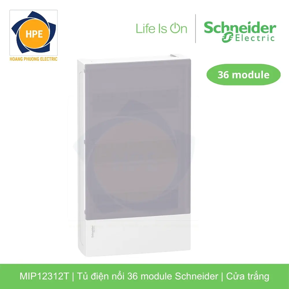 Tủ điện nổi Schneider MIP12312T 36 module cửa mờ chính hãng