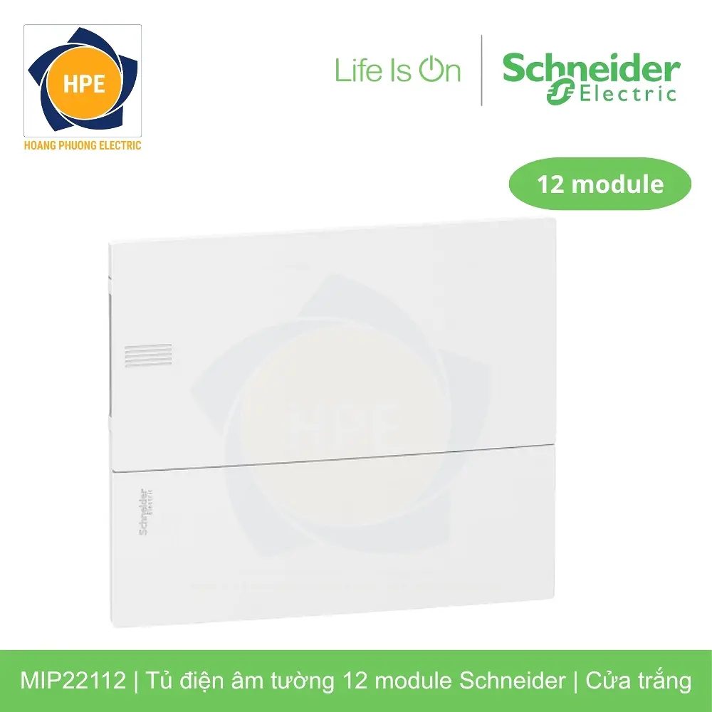 Tủ điện âm tường Schneider MIP22112 12 module cửa trắng chính hãng