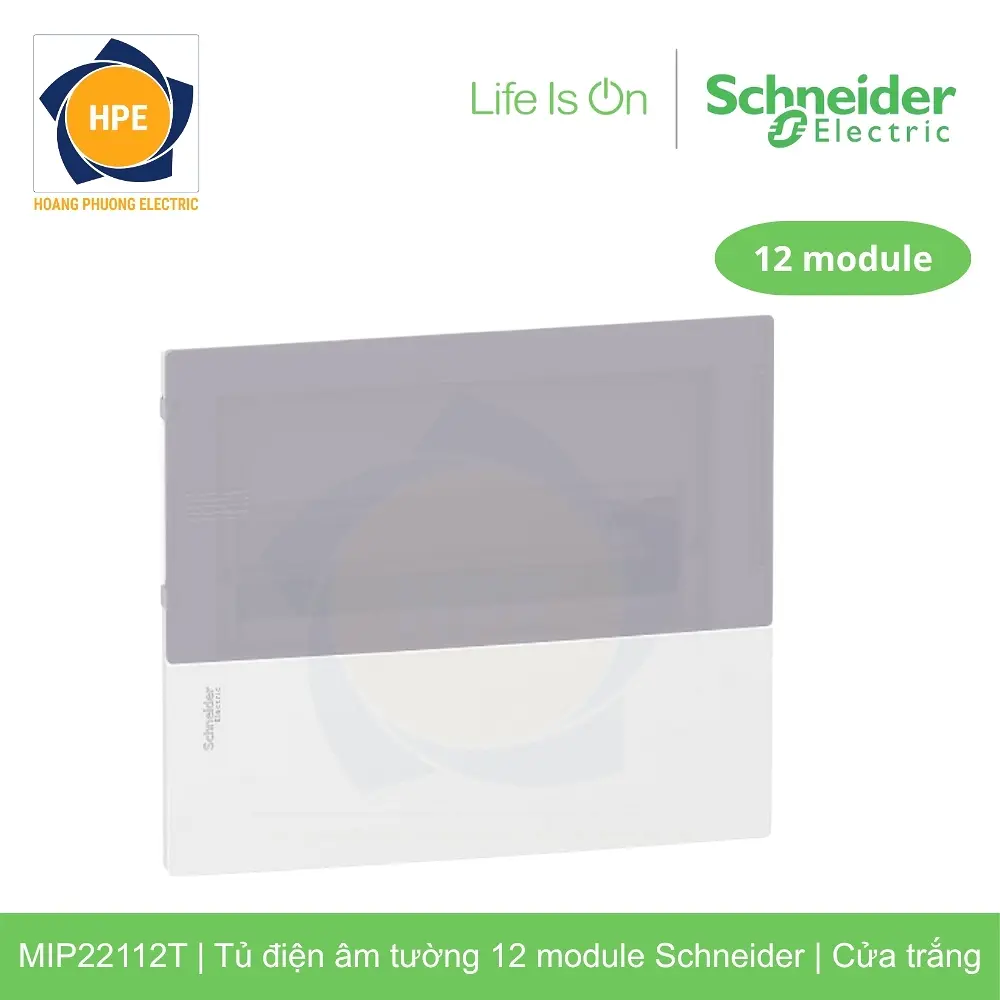 Tủ điện âm tường Schneider MIP22112T 12 module cửa mờ chính hãng