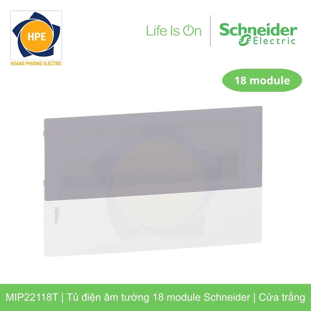 Tủ điện âm tường Schneider MIP22118T 18 module cửa mờ chính hãng