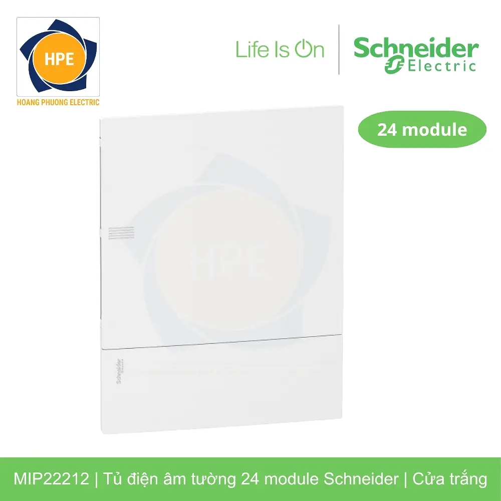 Tủ điện âm tường Schneider MIP22212 24 module cửa trắng chính hãng