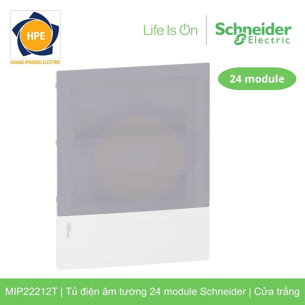 Tủ điện âm tường Schneider MIP22212T 24 module cửa mờ chính hãng