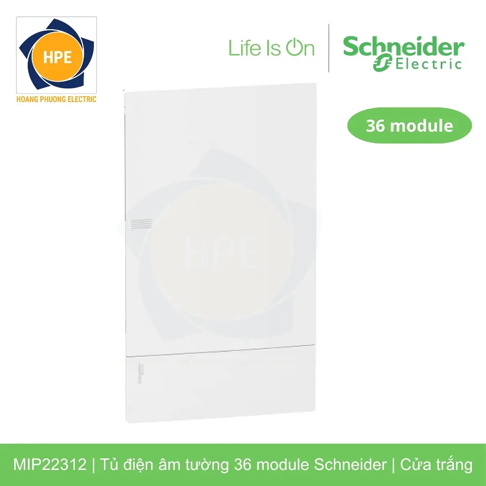 Tủ điện âm tường Schneider MIP22312 36 module cửa trắng chính hãng