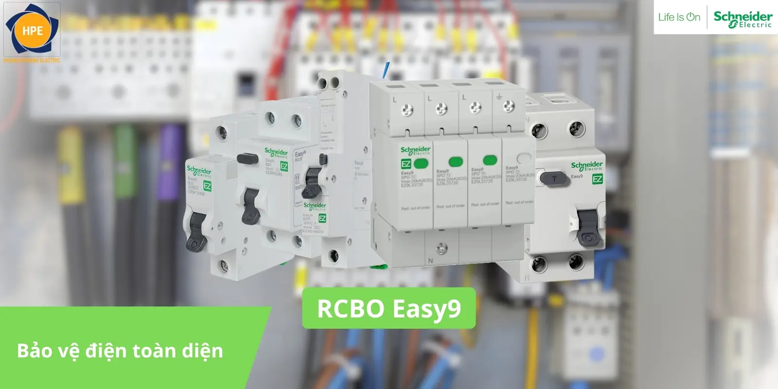 EZ9D33610 | Chống giật RCBO Slim Easy9 1PN C 10A 30mA 4.5kA