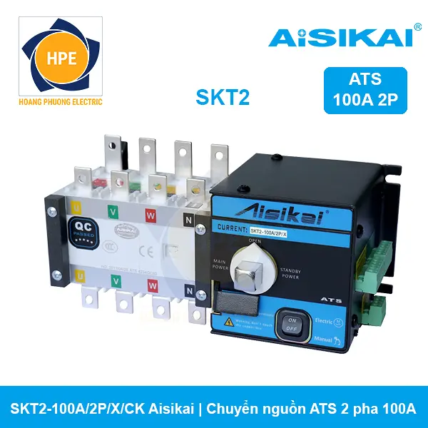 SKT2-100A/2P/X/CK Aisikai Chuyển nguồn tự động ATS 100A 2P
