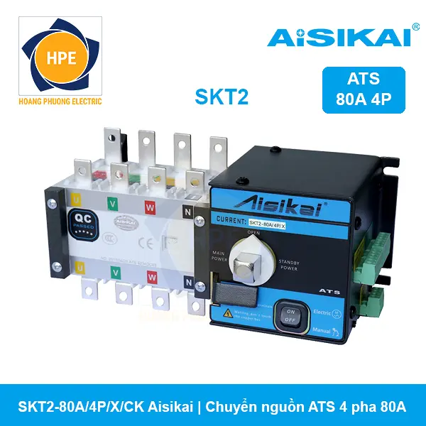 SKT2-80A/4P/X/CK Aisikai Chuyển nguồn tự động ATS 80A 4P