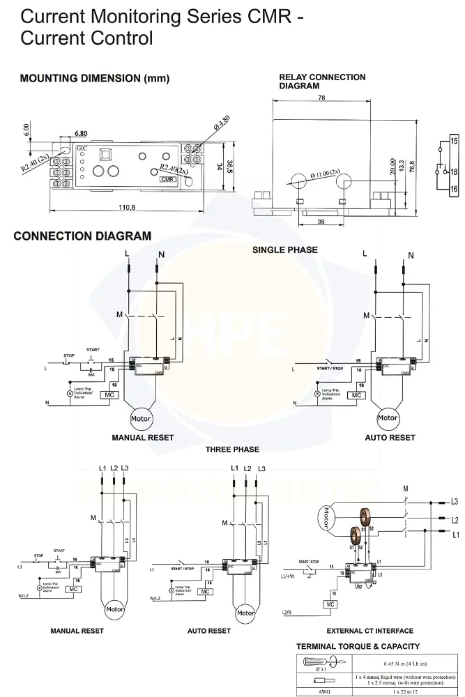 17C112EB0 GIC | Rơ le bảo vệ quá tải, non tải GIC