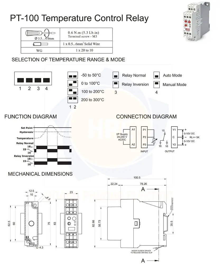 47A3D412 GIC | Rơ le điều khiển nhiệt độ GIC