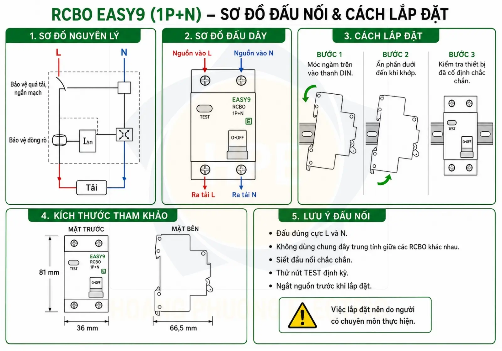 EZ9D34610 | Chống giật RCBO Easy9 1P-N 10A 30mA 4.5kA